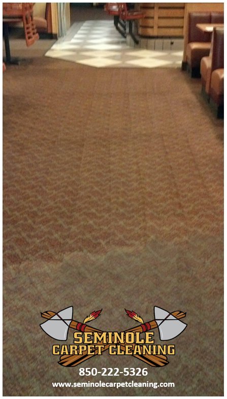 A clean commercial carpet in a business setting after professional cleaning by Seminole Carpet Cleaning in Tallahassee, FL