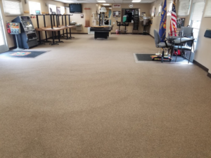 A large, freshly cleaned commercial carpet installation by Arizona Quick Dry in Westland, MI.