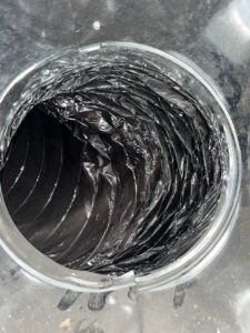 Interior view of a clean, flexible air duct installed by Delta Clean Air in Boston, MA