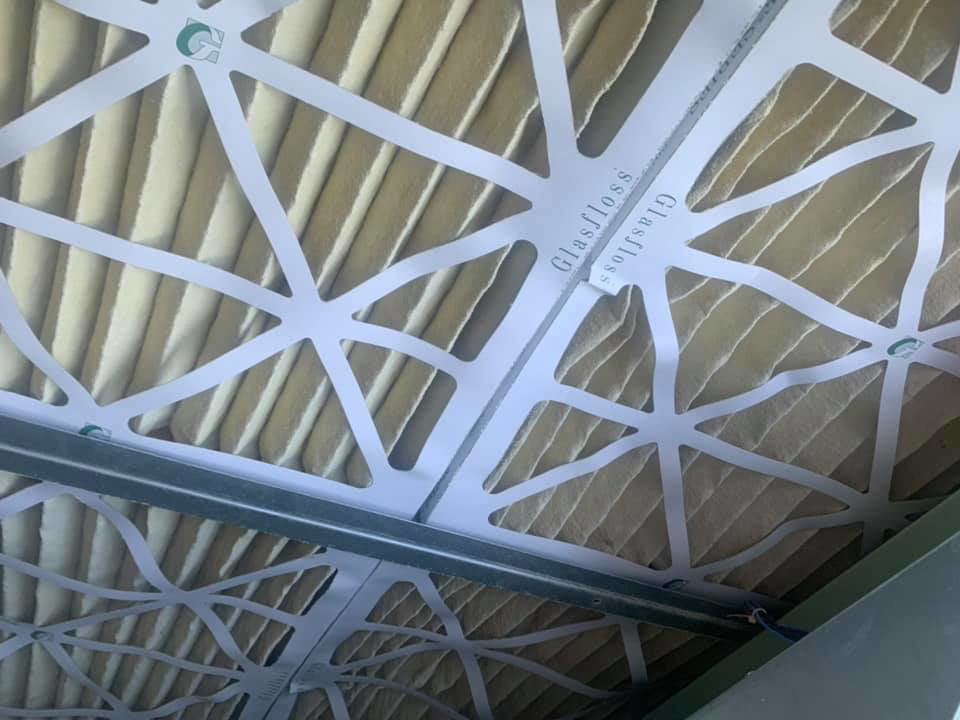 Clean Glasfloss HVAC air filters installed, demonstrating maintenance by Thomas HVAC LLC in Huntsville, AL