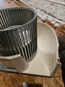 A clean HVAC blower fan, likely after maintenance or repair by Advance Heating & Air, Inc. in Sumter, SC.