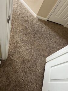 A clean, light brown carpet in a hallway, showcasing a successful cleaning service by Hippo Cleaning Services in Rockville, MD.