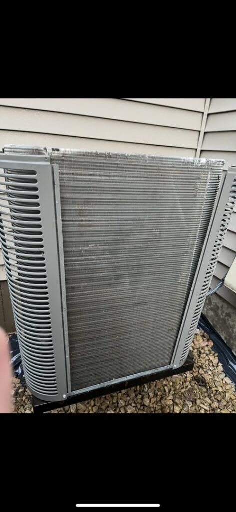 Clean coils of an outdoor air conditioning unit after service by Holzer Heating And Cooling in Savage, MN