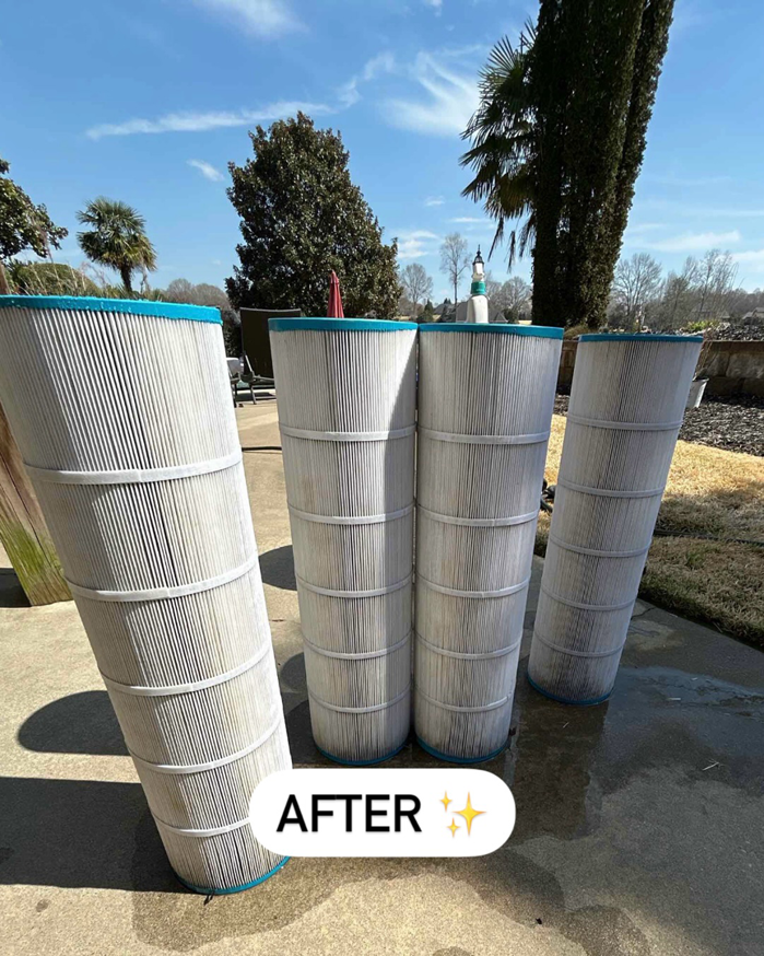Clean pool filter cartridges after service by Hot Springs Pool Service in Chula Vista, CA.