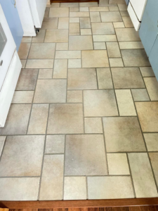 A freshly cleaned tile floor after service by The Barreto Brothers Carpet Cleaning in Sacramento, CA