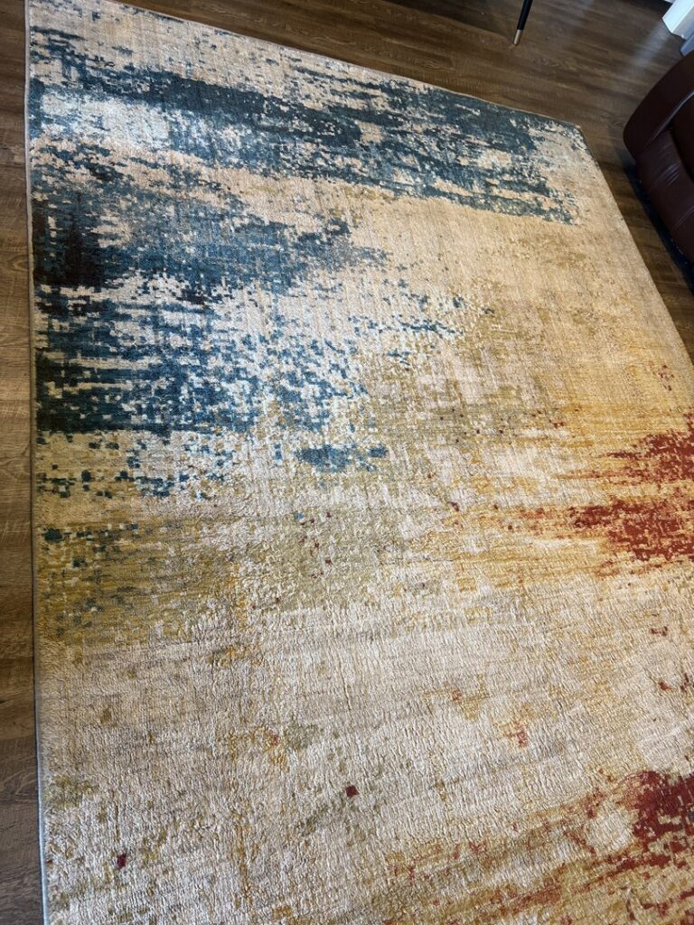 A bedroom with brown carpet showing distinct cleaning lines after a professional cleaning by Reynolds Carpet Care in Henrico, VA.