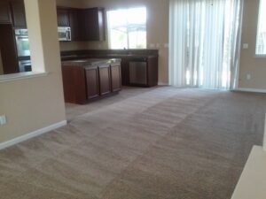 Cleaned carpet with vacuum lines in a living room by GoldCoast Carpet & Tile Care in Sacramento, CA.