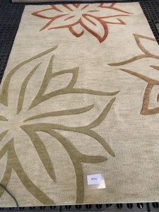 A freshly cleaned modern floral rug by Oriental Rug Cleaning Plant Jacksonville, FL
