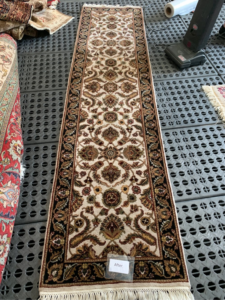 A freshly cleaned white and brown oriental runner rug by Oriental Rug Cleaning Plant Jacksonville, FL