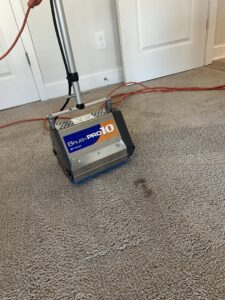 A close-up view of a freshly cleaned carpet with distinct lines by First Clean SC in North Charleston, SC.