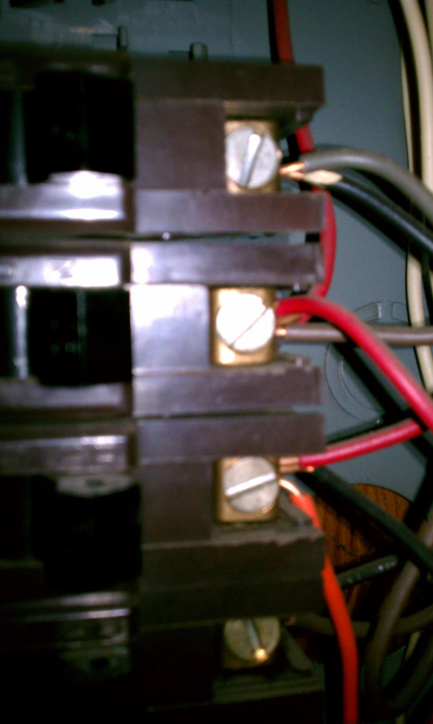 A close-up view of electrical panel wiring and terminals at a job site by Hunsicker Electrical Services in Chicago, IL.