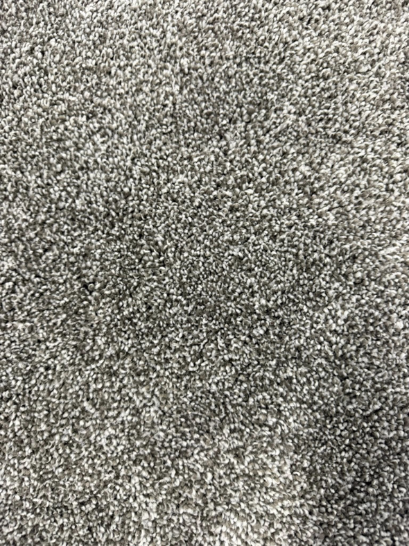 A close-up view of a soft grey carpet texture installed by Lakefront Flooring in Erie, PA.