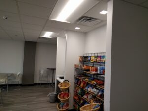 Walk-in closet with bright recessed lighting installed by VIP Electrical Services in Naperville, IL.