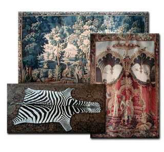 A collection of diverse rugs and tapestries, representing the variety of items serviced by The Rug Wash in Georgetown, KY.