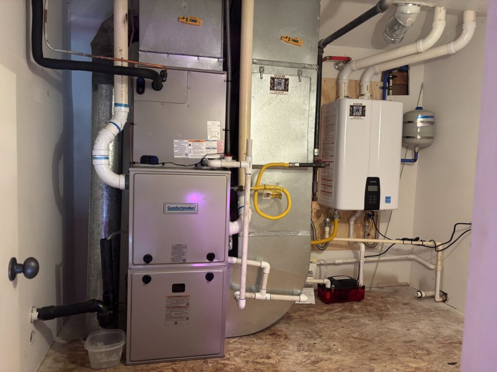 A Comfortmaker furnace and air handler unit installed by Kingdom Heating and Air in Sacramento, CA.