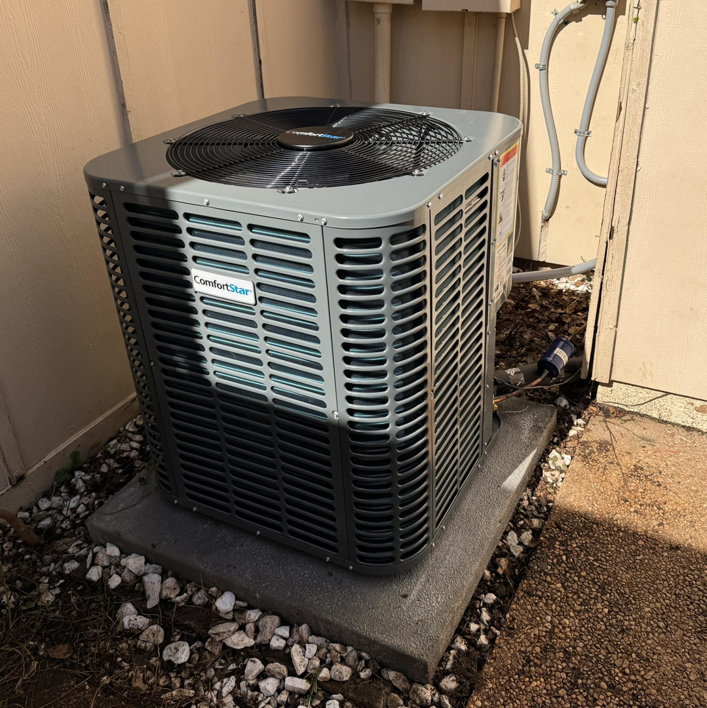 An outdoor ComfortStar HVAC condenser unit installed by ProTexAir HVAC Services in Houston, TX.