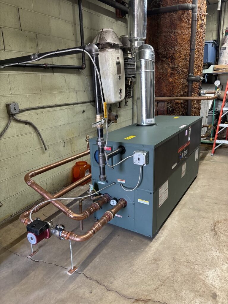 Large commercial boiler heating system installed by Breyer's Heating & Air Conditioning in Belleville, MI