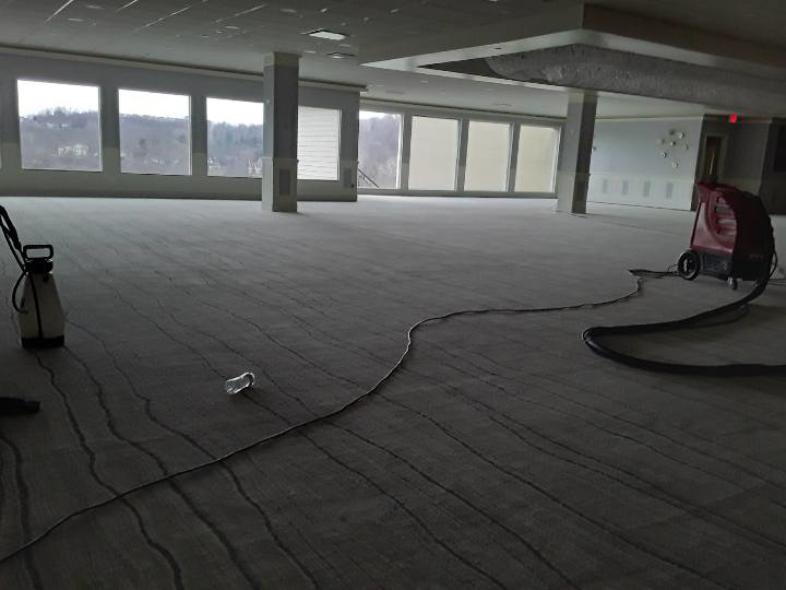 Commercial carpet cleaning equipment in a large room by Rowland Brothers Carpet Cleaning Service in Morgantown, WV