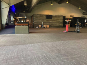 Commercial carpet cleaning equipment set up in a large space by Select Carpet Clean LLC in Scranton, PA.