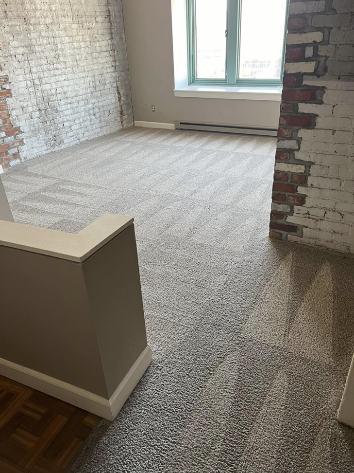 Commercial carpet cleaning service with fresh vacuum lines by Midwest Carpet Rescue in Omaha, NE.