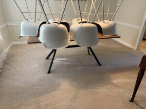 A professional using a rotary machine for commercial carpet cleaning by ProTech Carpet Care in Greensboro, NC.