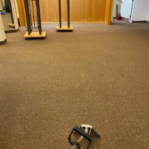 A professional carpet cleaning service in a commercial setting by The Floor Care Guys in Bentonville, AR.
