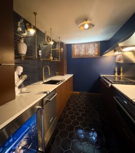 A wide view of a commercial carpet installation project completed by Creative Tile & Carpet in Davenport, IA.