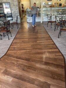 Commercial carpet tile and LVT flooring installation in a business space by Branch Floor Covering in Cranston, RI