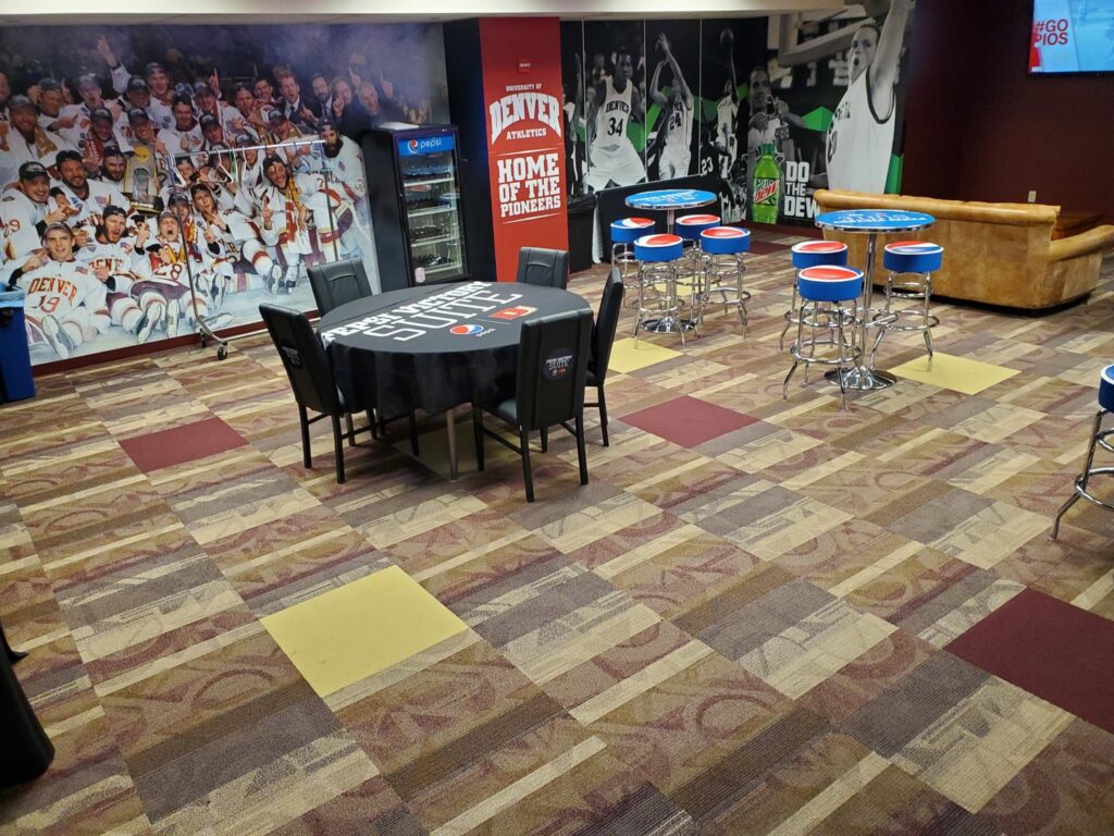 A commercial space featuring newly installed carpet tiles by Carpet One Floor & Home Denver in Denver, CO.