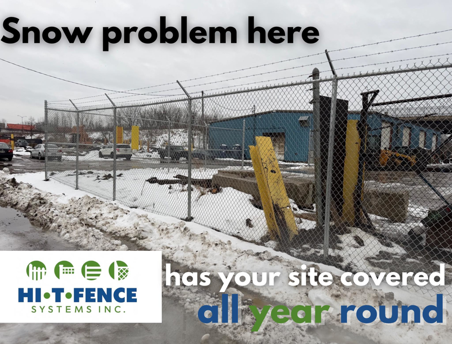 A commercial chain link fence with barbed wire installed by Hi-T Fence Systems in Waterford, PA.