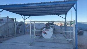 A commercial chain-link fence installation by Iron Man Exteriors in Las Cruces, NM.