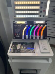 A large commercial circuit breaker or disconnect switch, part of an installation by Apex Electrical Solutions in Minot, ND.