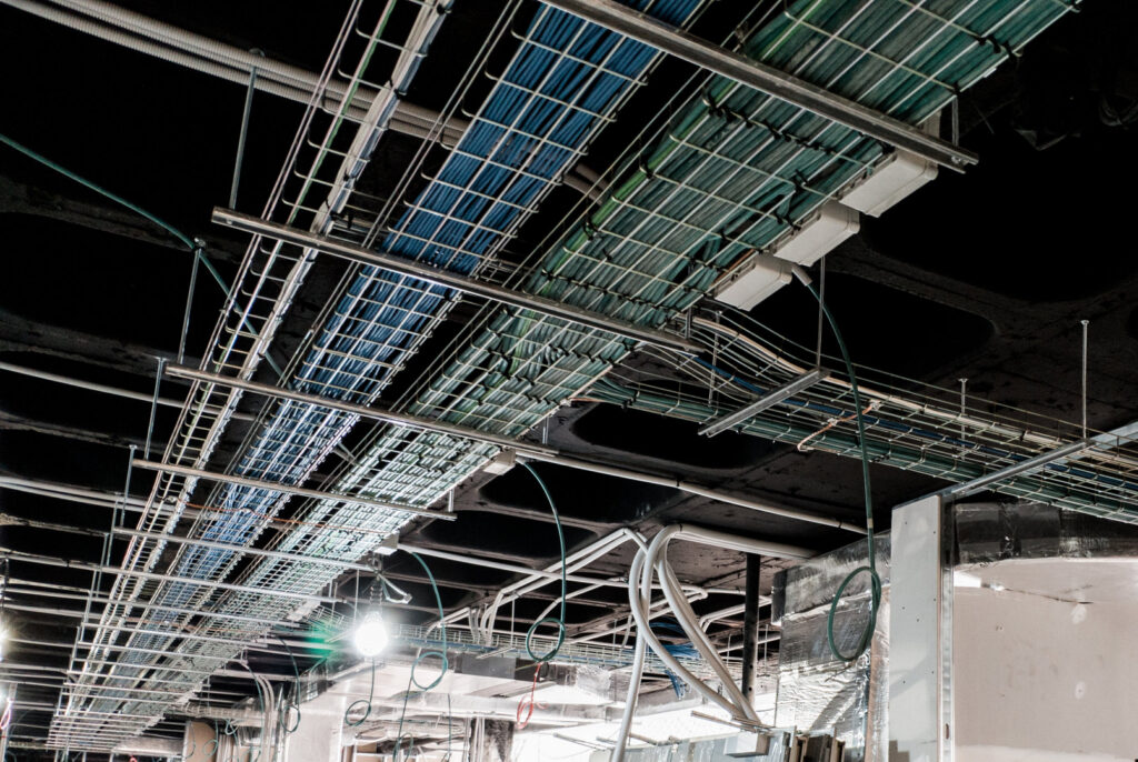 Commercial electrical and data cabling infrastructure installed by Tangent Cable Systems, Inc. in Wilmington, DE.