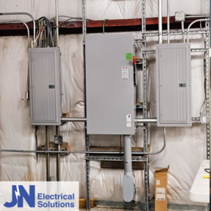 Commercial electrical panel and conduit installation by JN Electrical Solutions in Hopewell, PA.