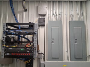 Commercial electrical panels, conduits, and network wiring installed by Helm Electric in Salina, KS