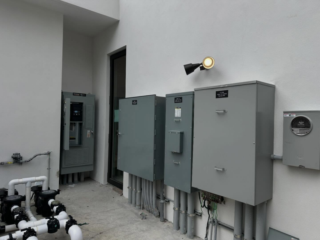 Commercial electrical panels and conduit installed by Tri-Systems Group, Inc Electrical Service Contractors in Miami, FL.