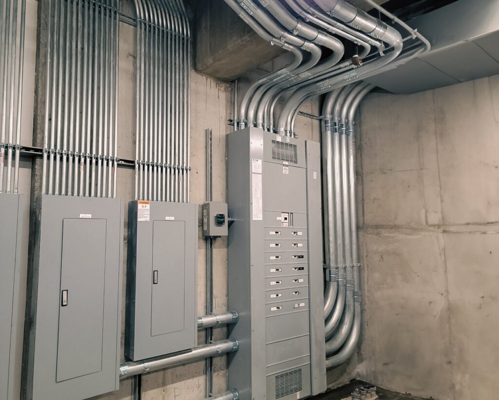 Commercial electrical switchgear and conduit installation by JN Electrical Solutions in Hopewell, PA.