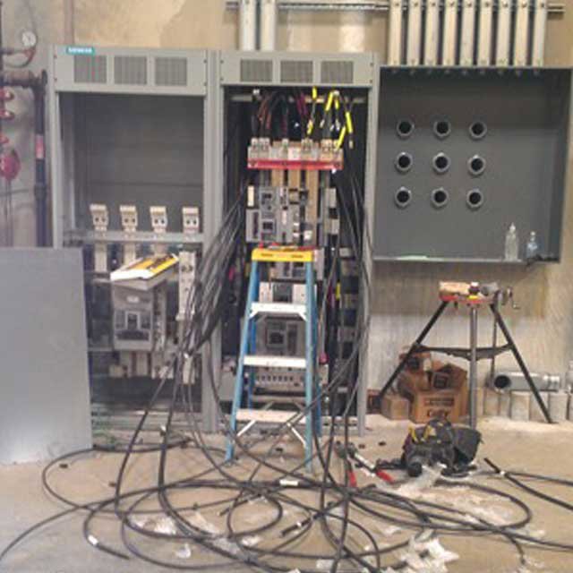Complex commercial electrical switchgear and wiring installation by Goal Electric LLC in West Valley City, UT.
