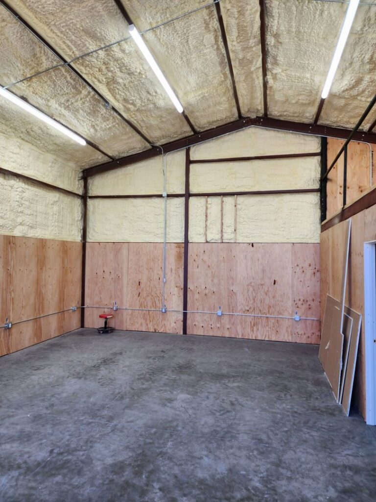 Commercial fluorescent lighting fixtures installed in an industrial space by Johnson Power and Air in Gilbert, AZ.