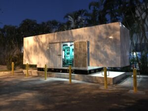 Commercial generator installation and setup at night by Canseco Electrical Contractors, Inc. in Miami, FL.