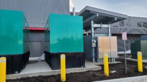 Large commercial generators and outdoor electrical equipment installed by Premier Electric LLC in Palmer, AK.