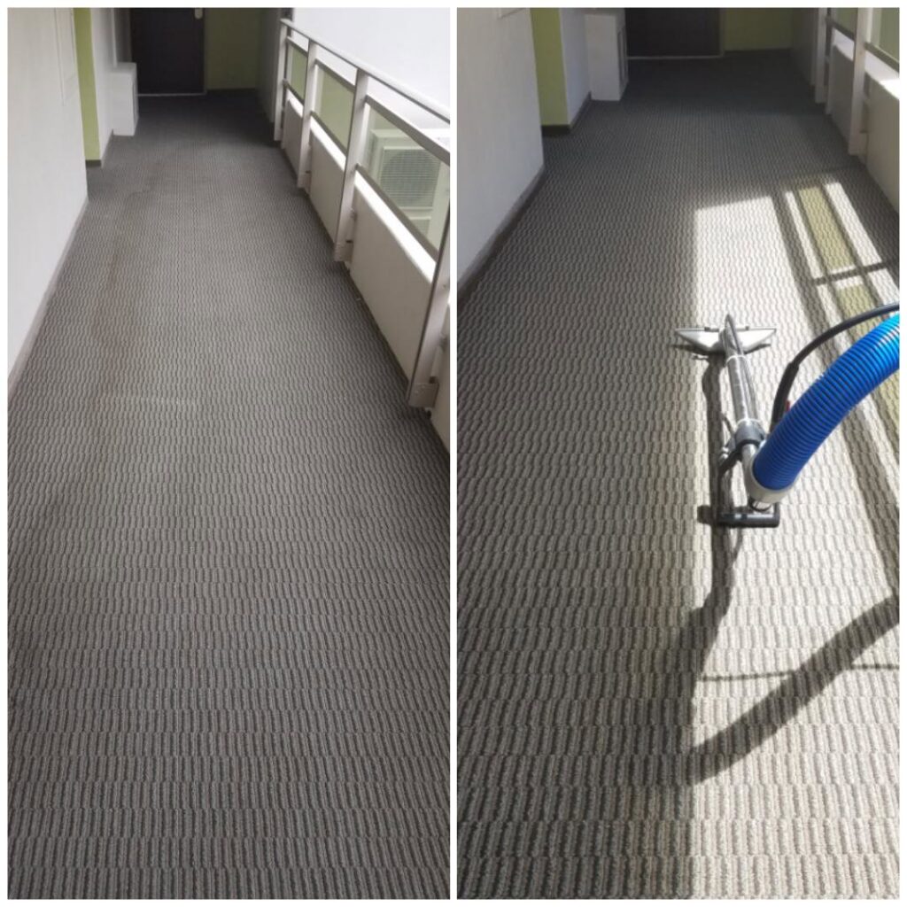 Commercial hallway carpet cleaning by Gold Star Cleaning LLC in Rock Falls, IL