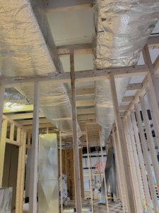 Commercial HVAC ductwork installation in a framed building by BRI Mechanical in Charleston, WV