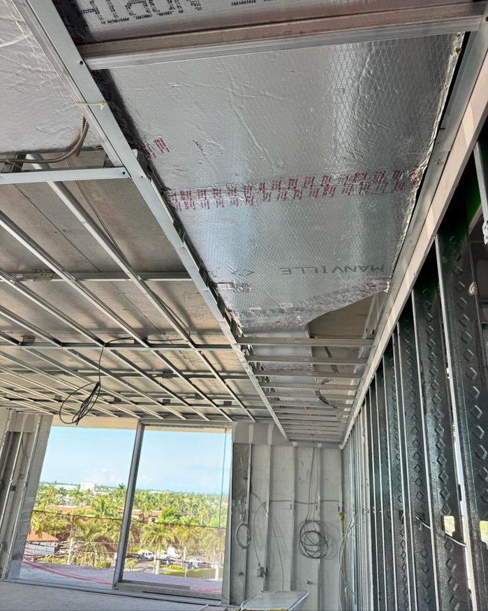 Commercial HVAC duct installation in a new construction project by Parker Mechanical Contractors in Fort Myers, FL
