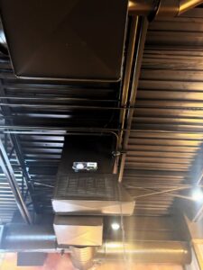 Commercial HVAC ducts and ventilation systems installed on an exposed ceiling by HP Mechanical LLC in Santa Rosa, CA.