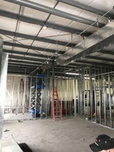 HVAC ductwork being installed in a commercial building under construction by A-1 Heating and Air Conditioning Service in Alexandria, VA