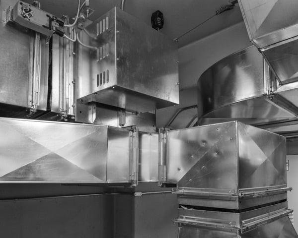 Complex commercial HVAC ductwork installation in a building by J & J Heating and Cooling, Inc. in Lancaster, PA.