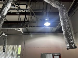 Exposed commercial HVAC ductwork and equipment installation by Reliable Heating and Air in Knightdale, NC