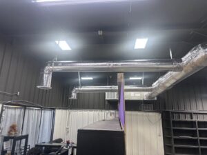 A commercial HVAC ductwork system installed by Comfort Temp HVAC LLC in Fort Smith, AR