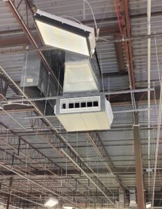 Commercial HVAC ductwork and units installed in a large building by Icy Hot HVAC in Spartanburg, SC